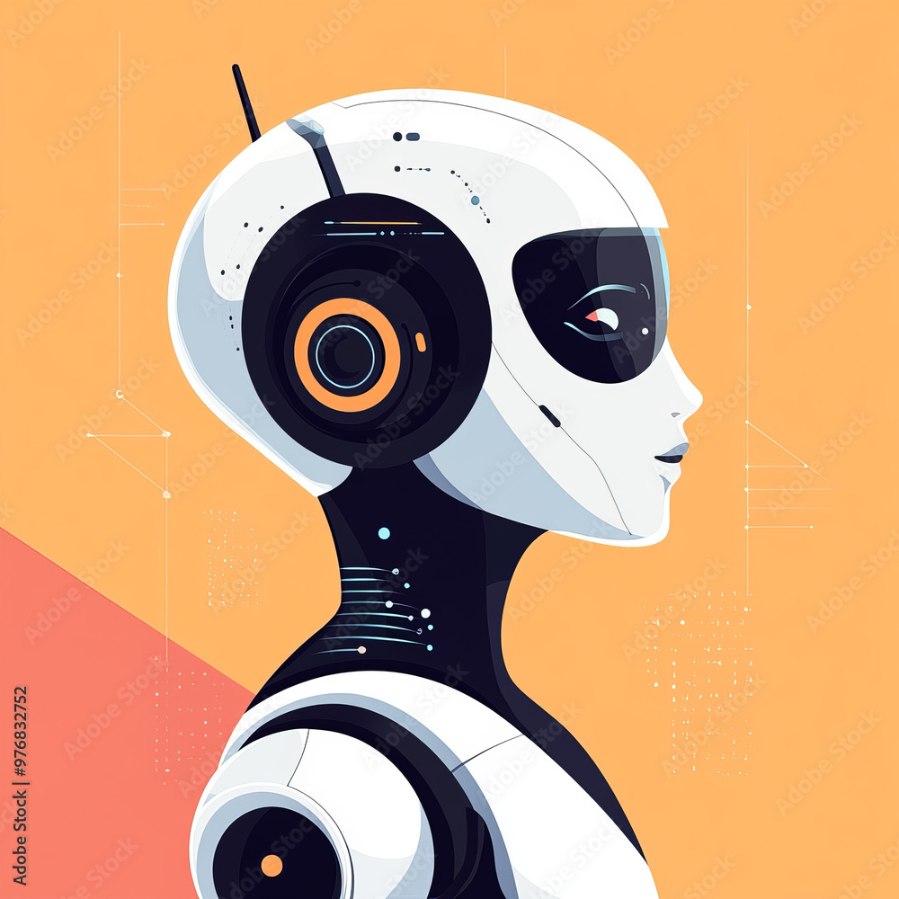 Poster background concept of ai learning and artificial intelligence featuring an assistant robot, machine 
