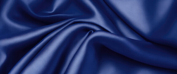 Obraz premium Luxurious Blue Silk Fabric with Elegant Rich Folds