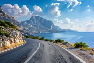 Road to the sea and mountains