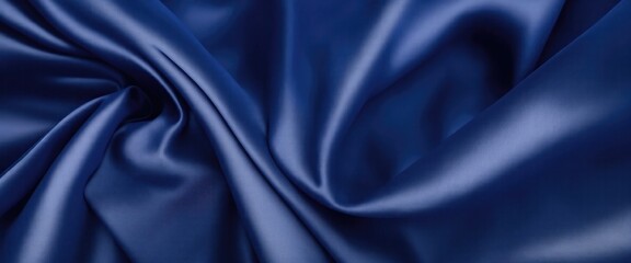 Obraz premium Luxurious Blue Silk Fabric with Elegant Rich Folds
