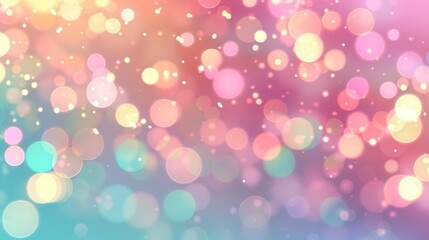 Fototapeta premium Pastel Dreamscape, a soft blend of pastel hues with a delicate bokeh effect, creating a serene and ethereal atmosphere perfect for calming visuals and creative projects.