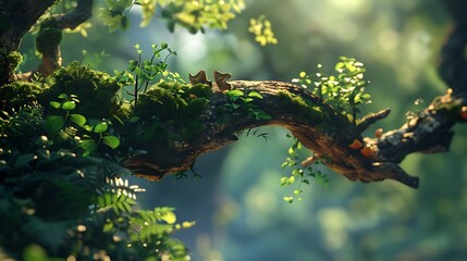 A quiet oak perch covered by lush foliage and organic parts