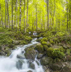 Rothbach Waterfall near Konigssee lake in Berchtesgaden National Park, Germany
