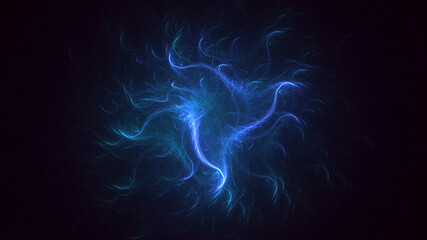3D manual rendering abstract fractal light background. Its not AI Generatd illustration.