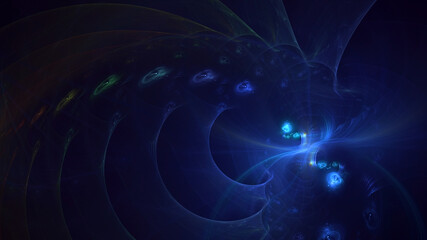 3D manual rendering abstract fractal light background. Its not AI Generatd illustration.