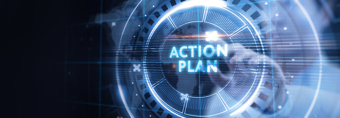 Business, Technology, Internet and network concept. Concept meaning proposed strategy or course of actions for certain time.