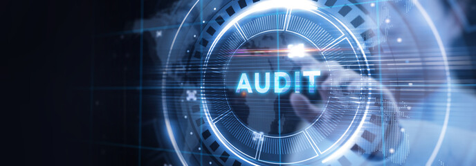 Business, Technology, Internet and network concept. Audit business and finance concept.
