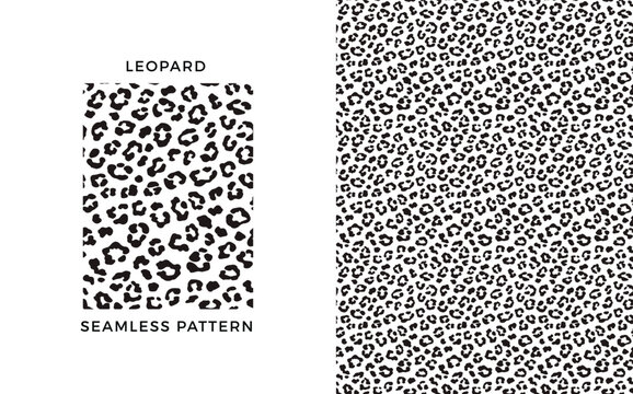 Leopard seamless pattern. Black and white leopard print. Vector texture. 