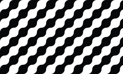 Wavy stripe pattern. Bold diagonal pattern in black and white, ideal for backgrounds, textiles, and graphic design projects. Abstract backgrounds. vector illustration