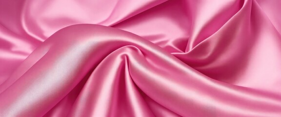 Obraz premium Luxurious Pink Silk Fabric with Elegant Rich Folds