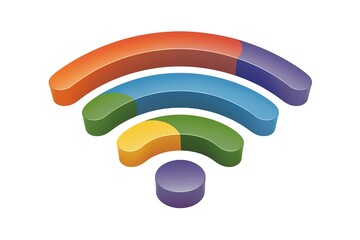 Fototapeta premium A 3D image of a colorful wifi symbol
