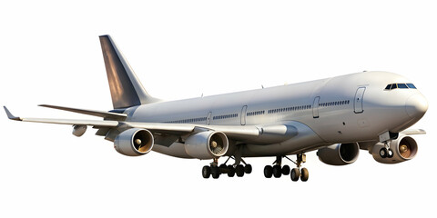 Obraz premium Isolated image of a cargo or passenger plane, cargo, passenger, plane, aircraft, transportation, aviation, travel, flight