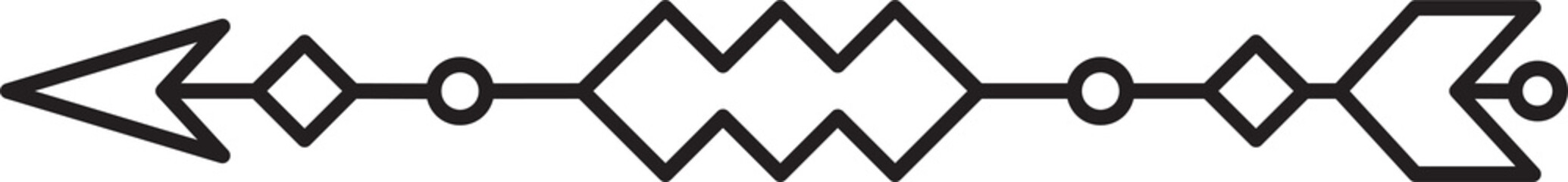 Arrow Boho Style Line Art