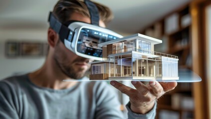 Futuristic House Design Through Virtual Reality Hologram Projection