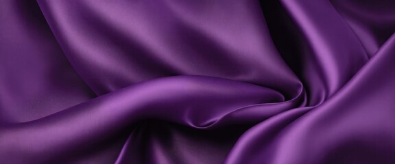 Fototapeta premium Luxurious Purple Silk Fabric with Elegant Rich Folds