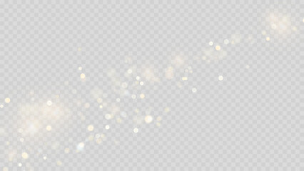 The dust sparks and golden stars shine with special light. Vector sparkles on a transparent background. . Stock royalty free vector illustration. PNG	