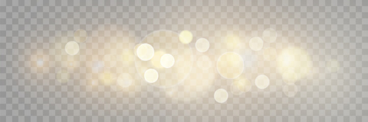 The dust sparks and golden stars shine with special light. Vector sparkles on a transparent background. . Stock royalty free vector illustration. PNG  © Vector light Studio