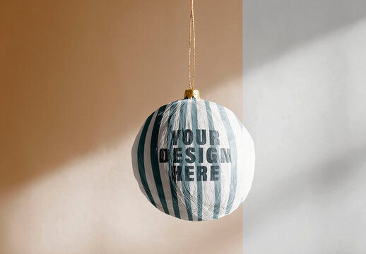 Mockup Christmas Ball White Paper Simple Ai Generated