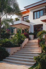 Multilevel residence entrance