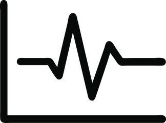 Heartbeat Line on white background. Pulse Rate. Heart line icon. Vector illustration