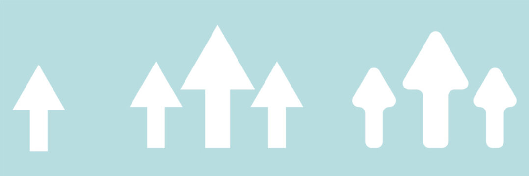 swipe up icon button. Scroll arrow up icon sign with three arrows direction