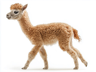 Obraz premium Lllama or alpaka isolated on white background