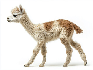 Obraz premium Lllama or alpaka isolated on white background