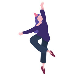 Fototapeta premium Woman dancing vector icon happy party girl