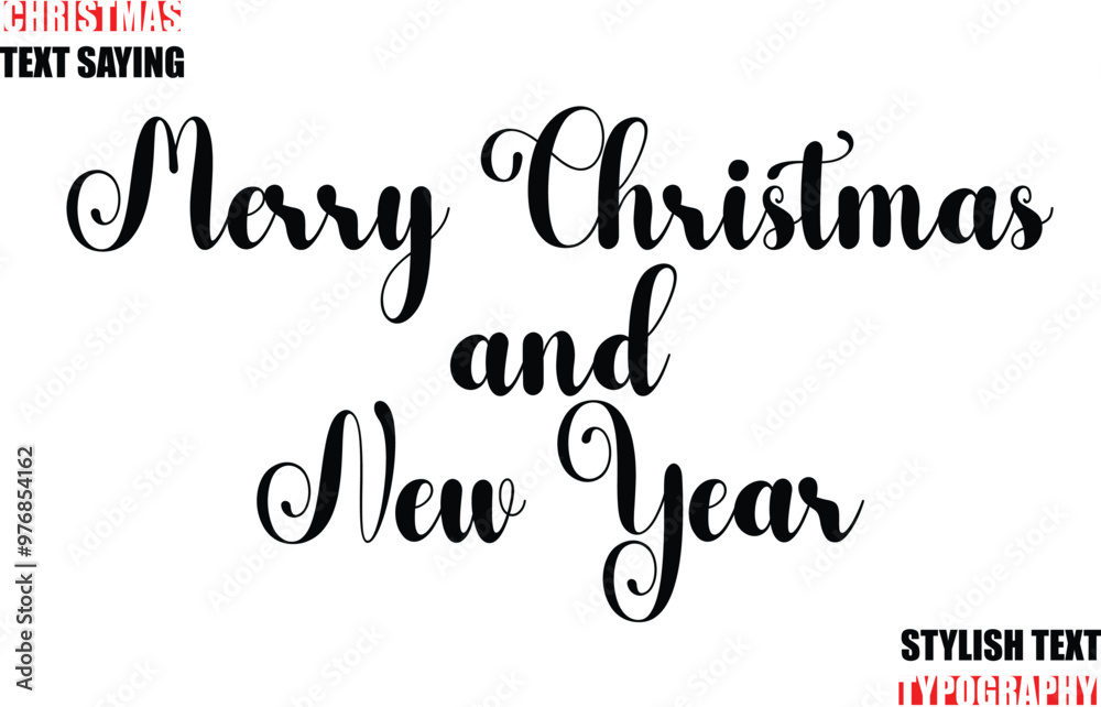 Fototapete typescript cursive text christmas quote christmas and new year