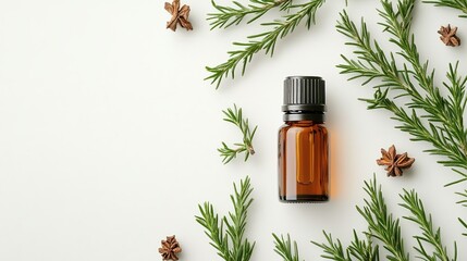 Rosemary Essential Oil Bottle with Star Anise