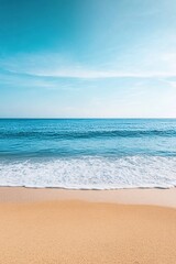 Fototapeta premium Tropical beach with clear blue water and sandy shore