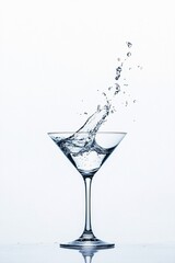 water splash in martini glass