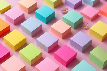 Obraz premium Colorful Pastel Sticky Notes Collection in Vibrant Shades and Cheerful Designs