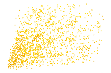 Gold confetti sparkling explosion in vibrant mood for celebration and party concepts.decoration ornaments design.die cut