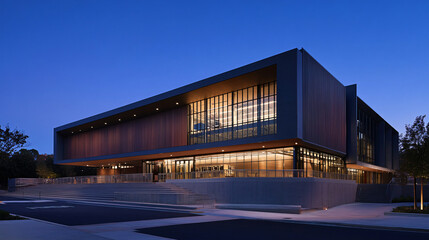Obraz premium A modern performance arts center with a sleek, multi-purpose design.