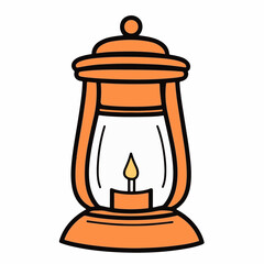 Vector Illustration of a Vintage Oil Lantern