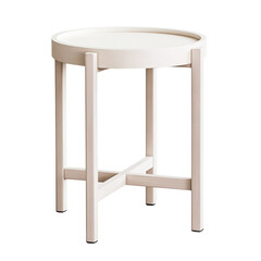 A stylish round side table with a minimalist design, perfect for modern interiors and versatile home decor.