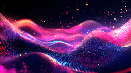 Dreamlike flowing purple light ribbon