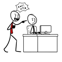 a boss who is angry with his employees