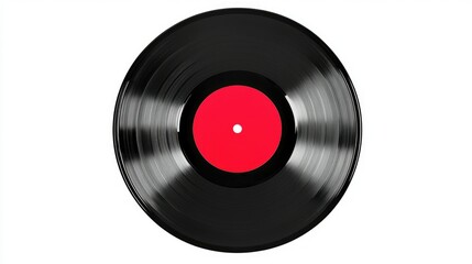 Obraz premium One EP vinyl record disc with blank label isolated on white background