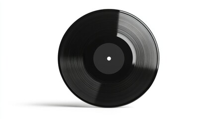 One EP vinyl record disc with blank label isolated on white background