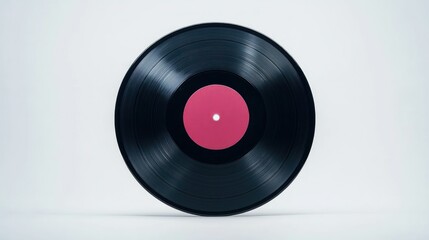 Obraz premium One EP vinyl record disc with blank label isolated on white background