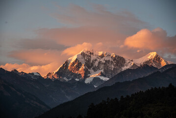 sunset in the mountains