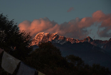 sunset in the mountains