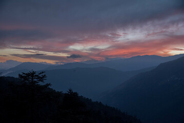sunset over the mountains