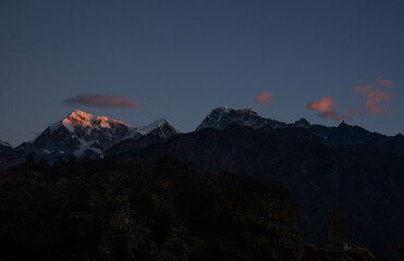 sunset over the mountains