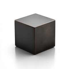 Fototapeta premium Black cardboard box isolated on white background