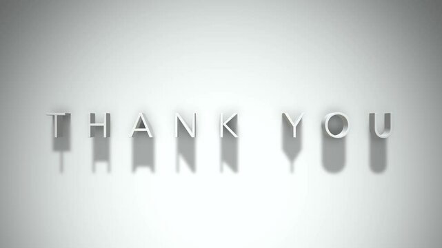 Thank You Animation letters on a grey background