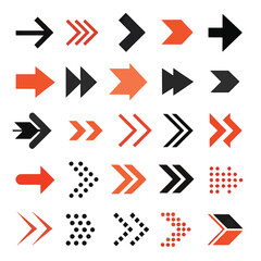 A collection of various red and black arrow designs