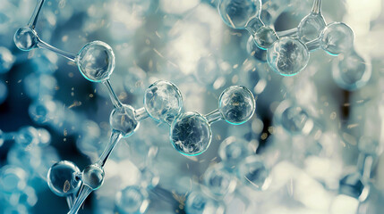 Abstract Molecular Structure with Fluid Connections